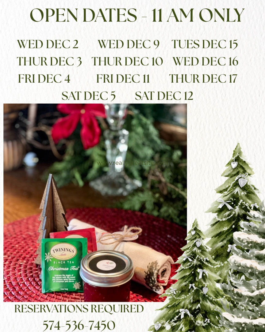 Christmas Tea Schedule 2026 — page 1